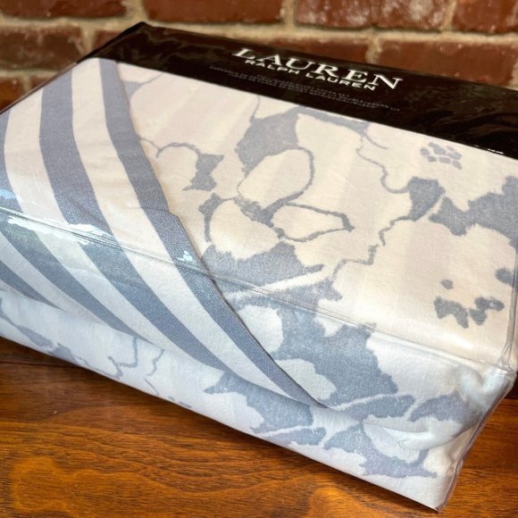 Ralph Lauren 3-Piece FULL QUEEN Duvet Cover Set WILLA Floral Chambray Cream - Picture 5 of 11